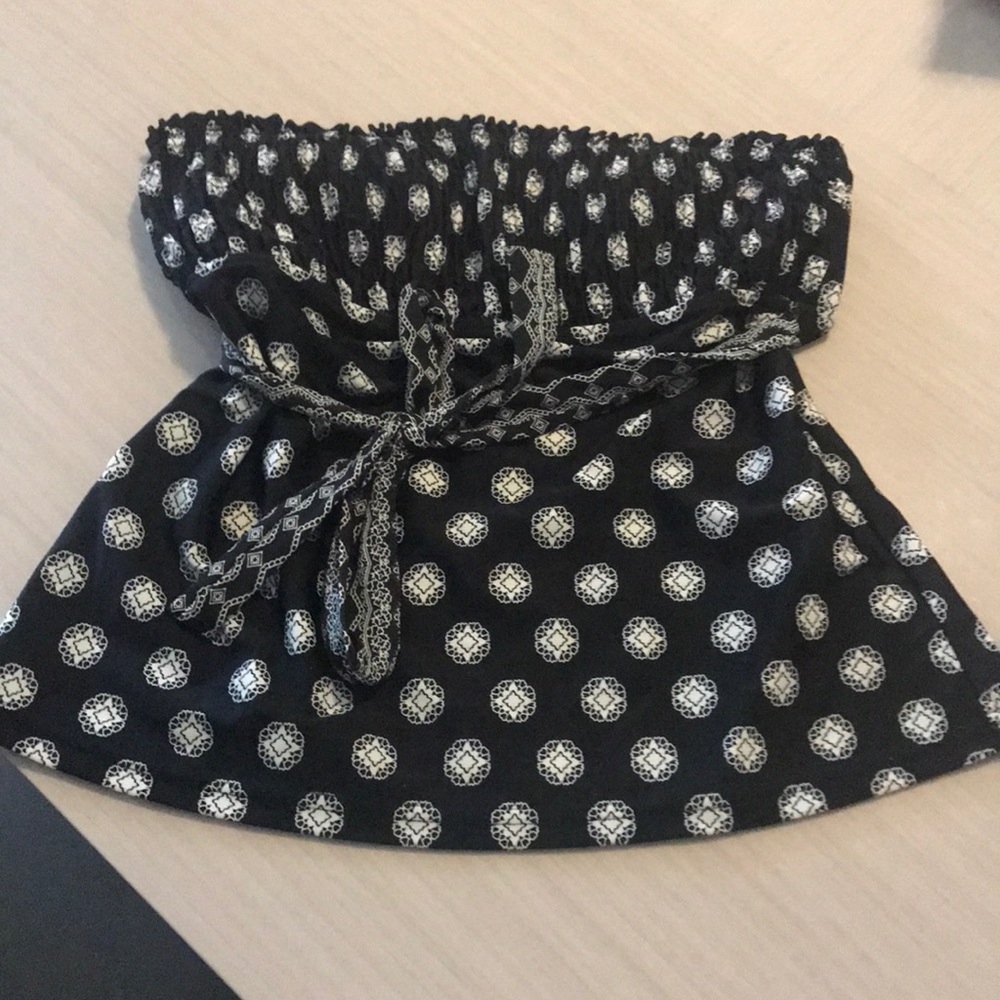 Mossimo Supply Co. Black and White Strapless Swim Top